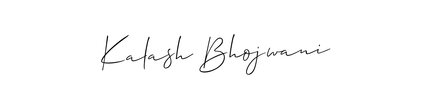 How to make Kalash Bhojwani signature? Allison_Script is a professional autograph style. Create handwritten signature for Kalash Bhojwani name. Kalash Bhojwani signature style 2 images and pictures png