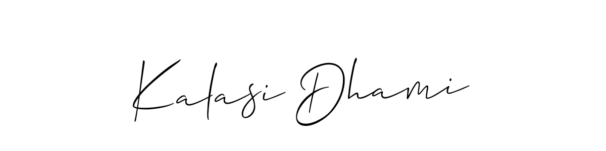 How to Draw Kalasi Dhami signature style? Allison_Script is a latest design signature styles for name Kalasi Dhami. Kalasi Dhami signature style 2 images and pictures png