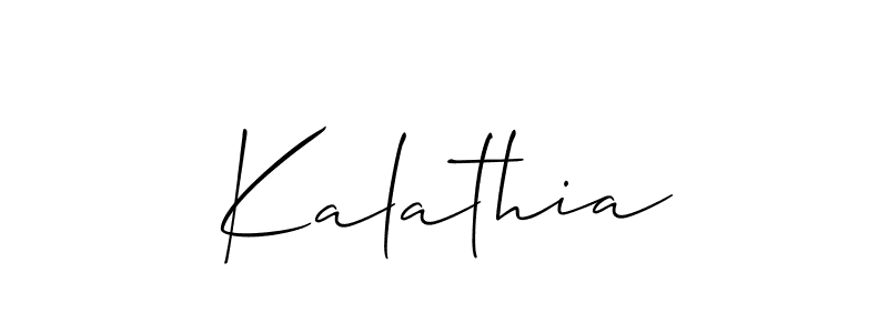 You should practise on your own different ways (Allison_Script) to write your name (Kalathia) in signature. don't let someone else do it for you. Kalathia signature style 2 images and pictures png