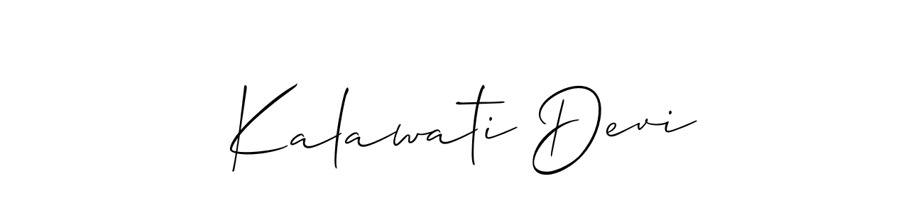 How to make Kalawati Devi name signature. Use Allison_Script style for creating short signs online. This is the latest handwritten sign. Kalawati Devi signature style 2 images and pictures png