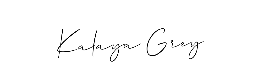 How to Draw Kalaya Grey signature style? Allison_Script is a latest design signature styles for name Kalaya Grey. Kalaya Grey signature style 2 images and pictures png