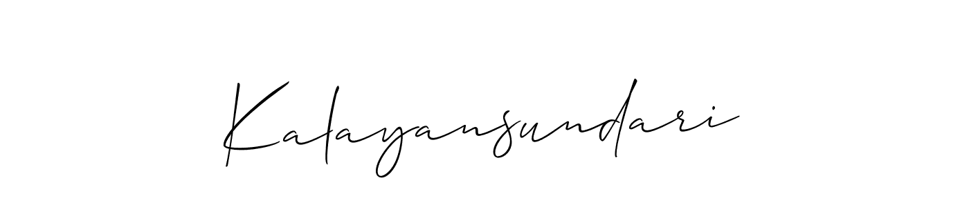 You should practise on your own different ways (Allison_Script) to write your name (Kalayansundari) in signature. don't let someone else do it for you. Kalayansundari signature style 2 images and pictures png