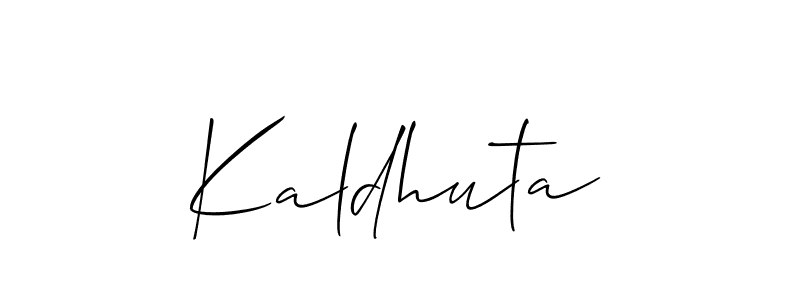 Also we have Kaldhuta name is the best signature style. Create professional handwritten signature collection using Allison_Script autograph style. Kaldhuta signature style 2 images and pictures png