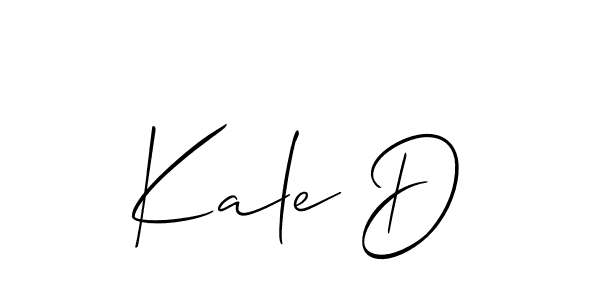 It looks lik you need a new signature style for name Kale D. Design unique handwritten (Allison_Script) signature with our free signature maker in just a few clicks. Kale D signature style 2 images and pictures png