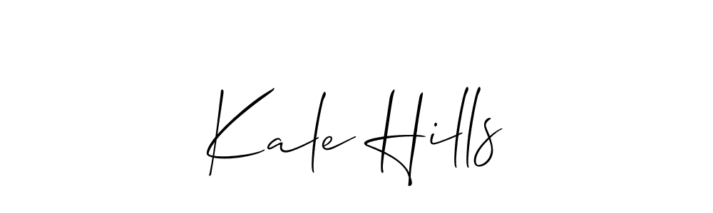 Create a beautiful signature design for name Kale Hills. With this signature (Allison_Script) fonts, you can make a handwritten signature for free. Kale Hills signature style 2 images and pictures png