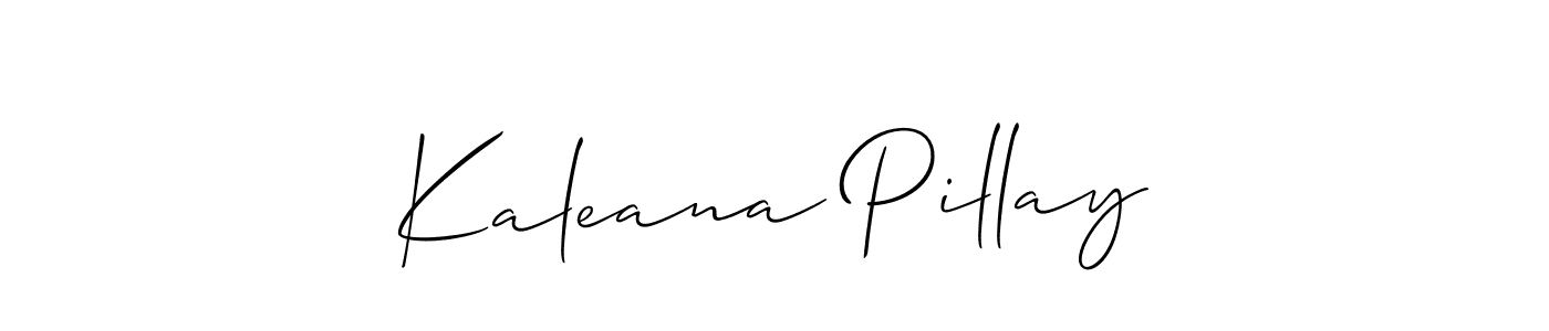 if you are searching for the best signature style for your name Kaleana Pillay. so please give up your signature search. here we have designed multiple signature styles  using Allison_Script. Kaleana Pillay signature style 2 images and pictures png