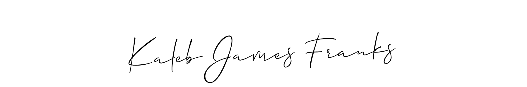 The best way (Allison_Script) to make a short signature is to pick only two or three words in your name. The name Kaleb James Franks include a total of six letters. For converting this name. Kaleb James Franks signature style 2 images and pictures png