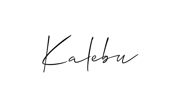 Use a signature maker to create a handwritten signature online. With this signature software, you can design (Allison_Script) your own signature for name Kalebu. Kalebu signature style 2 images and pictures png