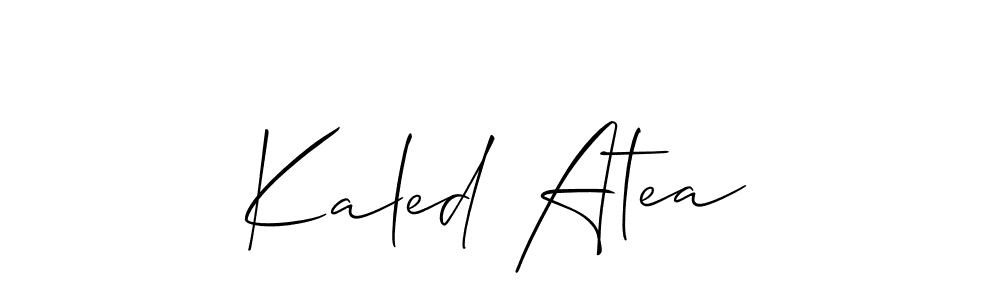 Similarly Allison_Script is the best handwritten signature design. Signature creator online .You can use it as an online autograph creator for name Kaled Atea. Kaled Atea signature style 2 images and pictures png