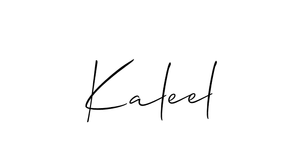 It looks lik you need a new signature style for name Kaleel. Design unique handwritten (Allison_Script) signature with our free signature maker in just a few clicks. Kaleel signature style 2 images and pictures png