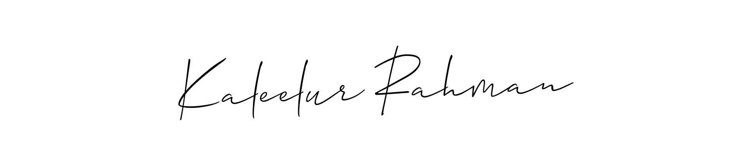 The best way (Allison_Script) to make a short signature is to pick only two or three words in your name. The name Kaleelur Rahman include a total of six letters. For converting this name. Kaleelur Rahman signature style 2 images and pictures png