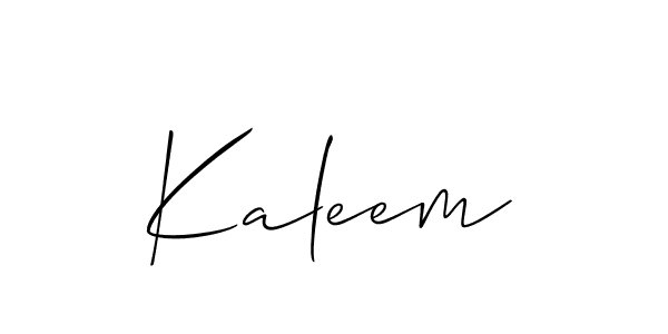 Create a beautiful signature design for name Kaleem. With this signature (Allison_Script) fonts, you can make a handwritten signature for free. Kaleem signature style 2 images and pictures png