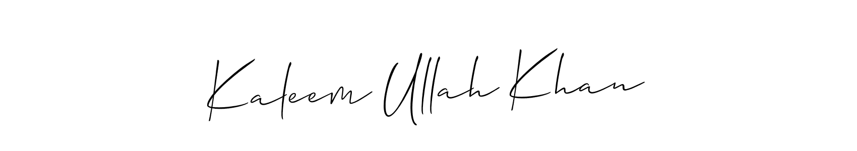 Design your own signature with our free online signature maker. With this signature software, you can create a handwritten (Allison_Script) signature for name Kaleem Ullah Khan. Kaleem Ullah Khan signature style 2 images and pictures png