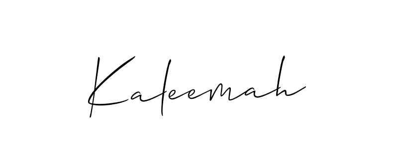 The best way (Allison_Script) to make a short signature is to pick only two or three words in your name. The name Kaleemah include a total of six letters. For converting this name. Kaleemah signature style 2 images and pictures png