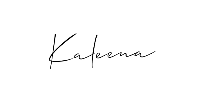 Make a beautiful signature design for name Kaleena. With this signature (Allison_Script) style, you can create a handwritten signature for free. Kaleena signature style 2 images and pictures png