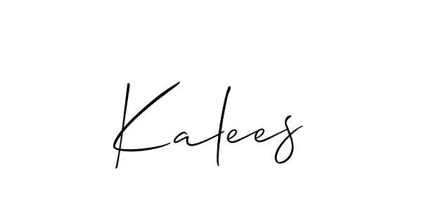 Make a beautiful signature design for name Kalees. With this signature (Allison_Script) style, you can create a handwritten signature for free. Kalees signature style 2 images and pictures png