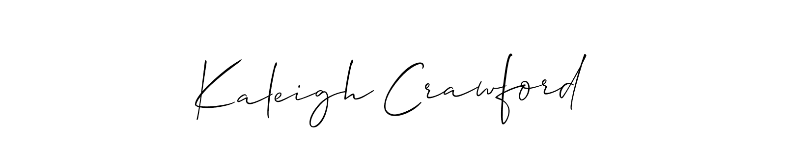 Use a signature maker to create a handwritten signature online. With this signature software, you can design (Allison_Script) your own signature for name Kaleigh Crawford. Kaleigh Crawford signature style 2 images and pictures png