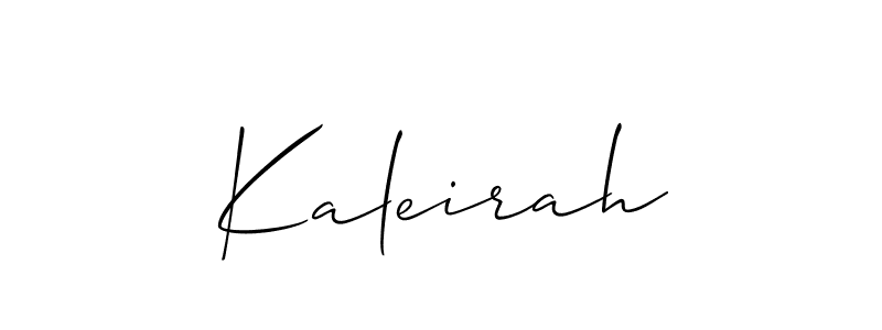 How to make Kaleirah name signature. Use Allison_Script style for creating short signs online. This is the latest handwritten sign. Kaleirah signature style 2 images and pictures png