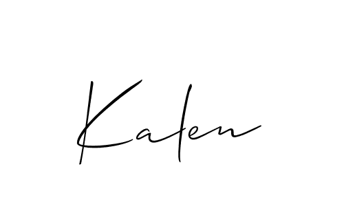 Create a beautiful signature design for name Kalen. With this signature (Allison_Script) fonts, you can make a handwritten signature for free. Kalen signature style 2 images and pictures png