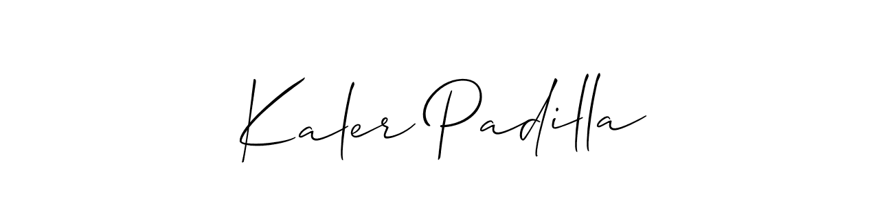 Kaler Padilla stylish signature style. Best Handwritten Sign (Allison_Script) for my name. Handwritten Signature Collection Ideas for my name Kaler Padilla. Kaler Padilla signature style 2 images and pictures png