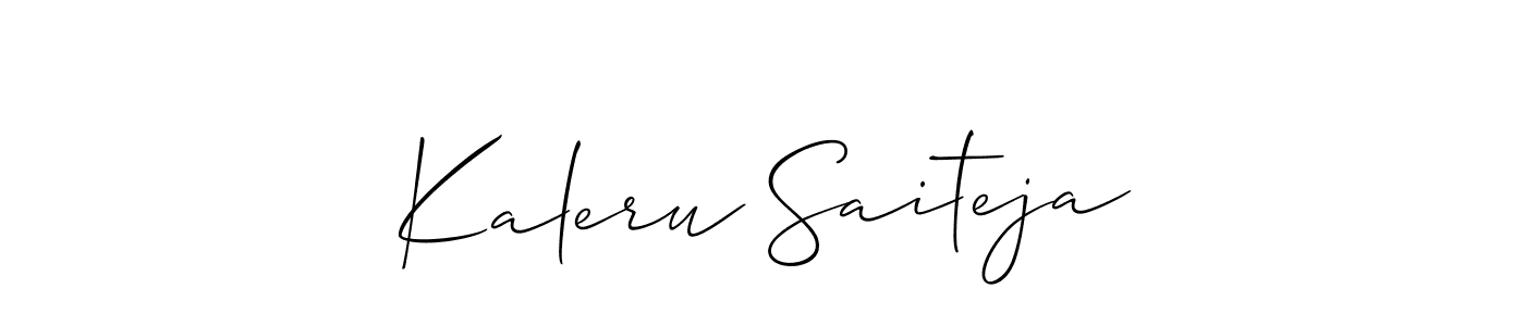 Create a beautiful signature design for name Kaleru Saiteja. With this signature (Allison_Script) fonts, you can make a handwritten signature for free. Kaleru Saiteja signature style 2 images and pictures png