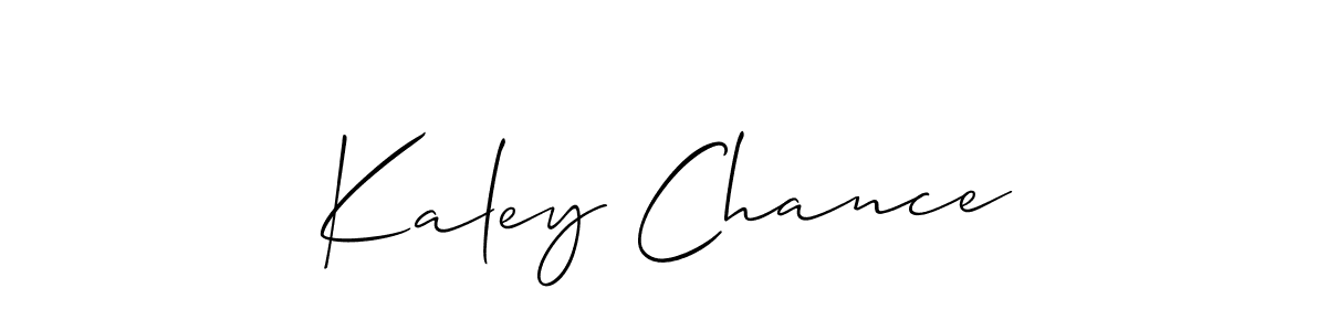 Also we have Kaley Chance name is the best signature style. Create professional handwritten signature collection using Allison_Script autograph style. Kaley Chance signature style 2 images and pictures png