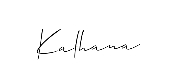 Design your own signature with our free online signature maker. With this signature software, you can create a handwritten (Allison_Script) signature for name Kalhana. Kalhana signature style 2 images and pictures png
