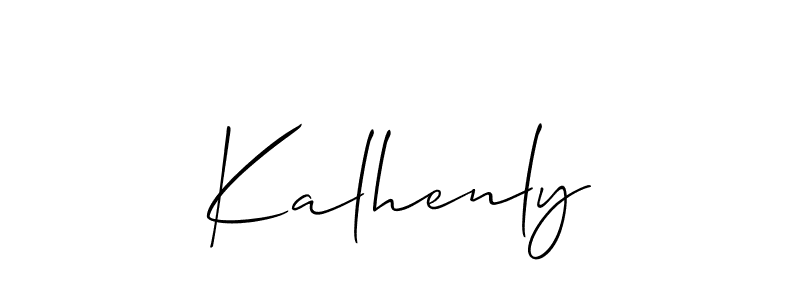 Design your own signature with our free online signature maker. With this signature software, you can create a handwritten (Allison_Script) signature for name Kalhenly. Kalhenly signature style 2 images and pictures png