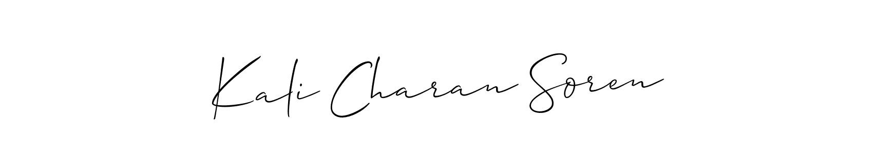 if you are searching for the best signature style for your name Kali Charan Soren. so please give up your signature search. here we have designed multiple signature styles  using Allison_Script. Kali Charan Soren signature style 2 images and pictures png