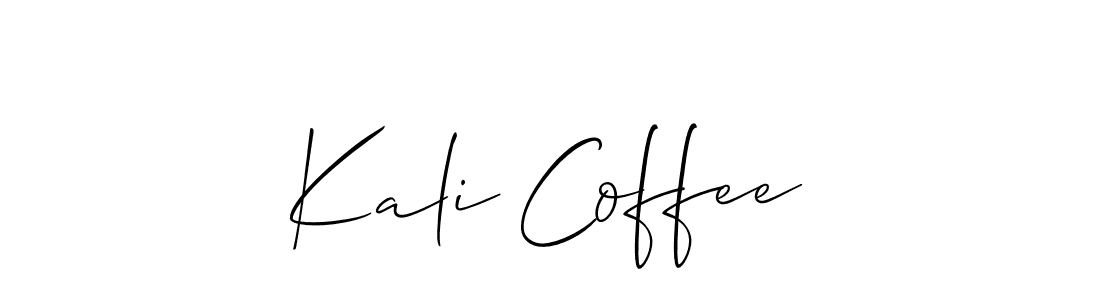 The best way (Allison_Script) to make a short signature is to pick only two or three words in your name. The name Kali Coffee include a total of six letters. For converting this name. Kali Coffee signature style 2 images and pictures png