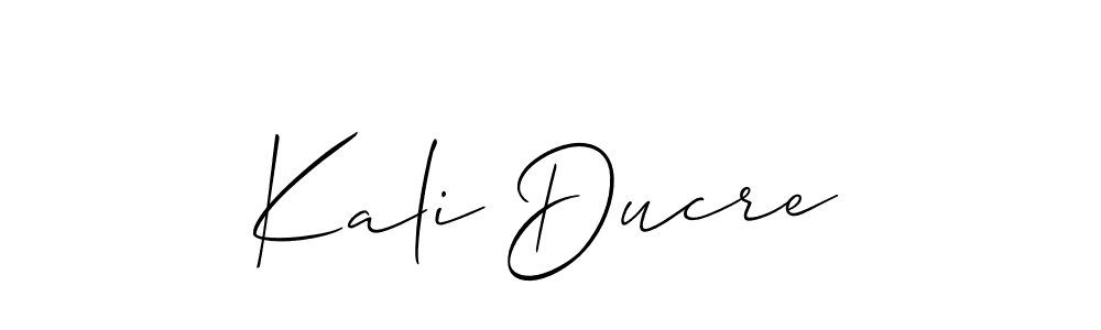 How to make Kali Ducre name signature. Use Allison_Script style for creating short signs online. This is the latest handwritten sign. Kali Ducre signature style 2 images and pictures png