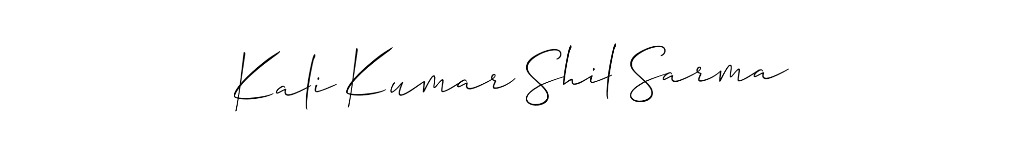 Similarly Allison_Script is the best handwritten signature design. Signature creator online .You can use it as an online autograph creator for name Kali Kumar Shil Sarma. Kali Kumar Shil Sarma signature style 2 images and pictures png