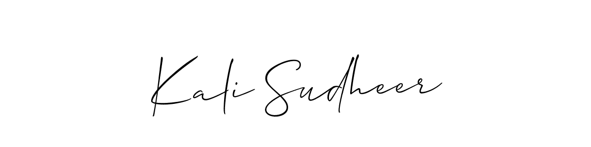 Also You can easily find your signature by using the search form. We will create Kali Sudheer name handwritten signature images for you free of cost using Allison_Script sign style. Kali Sudheer signature style 2 images and pictures png