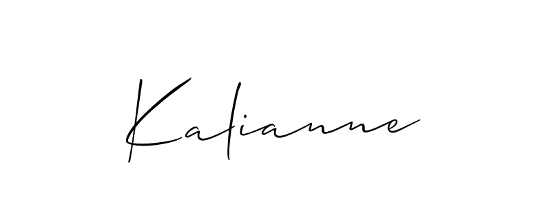 Create a beautiful signature design for name Kalianne. With this signature (Allison_Script) fonts, you can make a handwritten signature for free. Kalianne signature style 2 images and pictures png