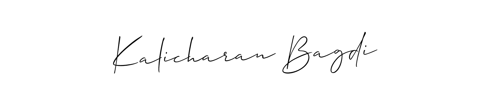 You should practise on your own different ways (Allison_Script) to write your name (Kalicharan Bagdi) in signature. don't let someone else do it for you. Kalicharan Bagdi signature style 2 images and pictures png