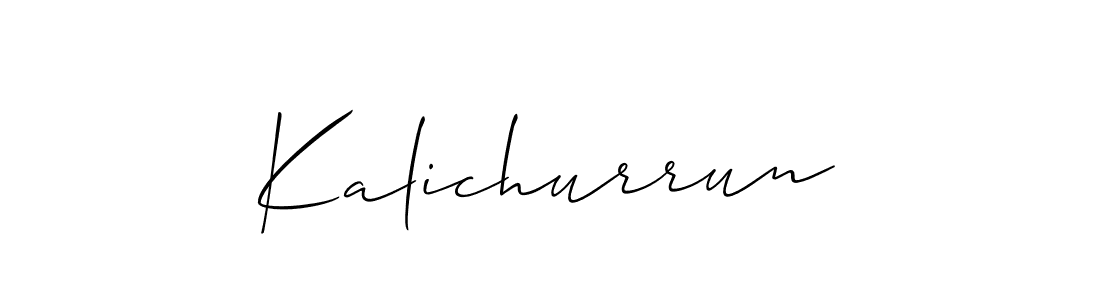 Allison_Script is a professional signature style that is perfect for those who want to add a touch of class to their signature. It is also a great choice for those who want to make their signature more unique. Get Kalichurrun name to fancy signature for free. Kalichurrun signature style 2 images and pictures png