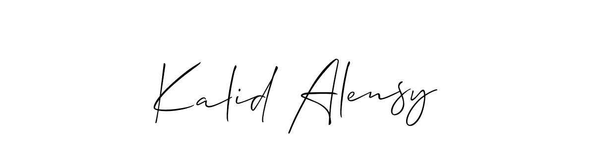 You should practise on your own different ways (Allison_Script) to write your name (Kalid Alensy) in signature. don't let someone else do it for you. Kalid Alensy signature style 2 images and pictures png