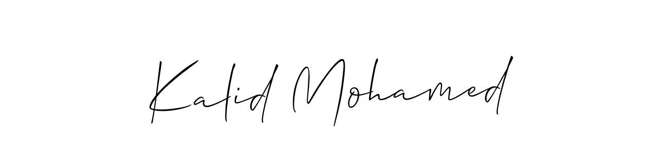 Design your own signature with our free online signature maker. With this signature software, you can create a handwritten (Allison_Script) signature for name Kalid Mohamed. Kalid Mohamed signature style 2 images and pictures png