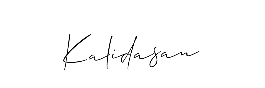 Make a beautiful signature design for name Kalidasan. With this signature (Allison_Script) style, you can create a handwritten signature for free. Kalidasan signature style 2 images and pictures png