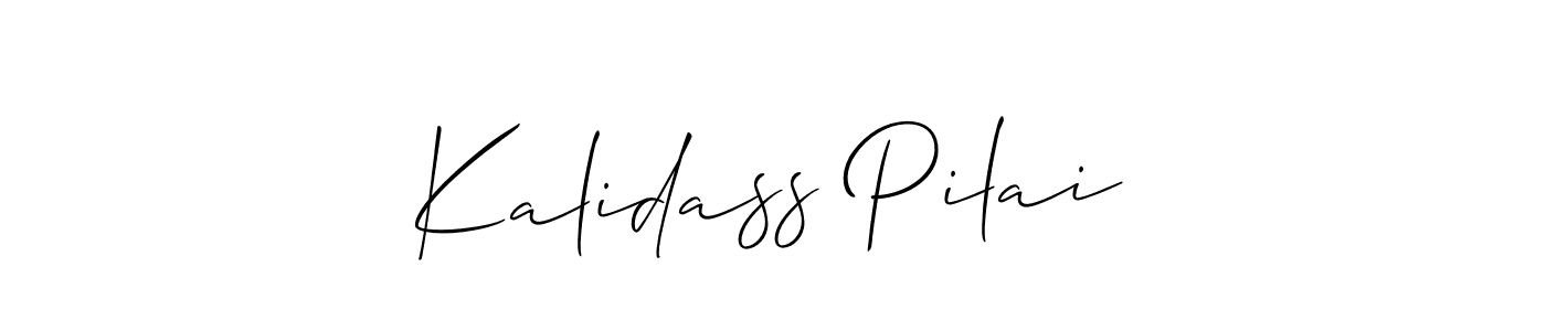 Also You can easily find your signature by using the search form. We will create Kalidass Pilai name handwritten signature images for you free of cost using Allison_Script sign style. Kalidass Pilai signature style 2 images and pictures png