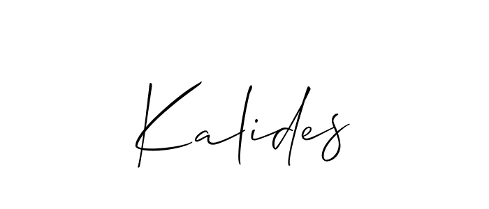 How to Draw Kalides signature style? Allison_Script is a latest design signature styles for name Kalides. Kalides signature style 2 images and pictures png