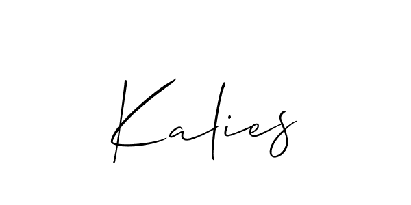 Similarly Allison_Script is the best handwritten signature design. Signature creator online .You can use it as an online autograph creator for name Kalies. Kalies signature style 2 images and pictures png