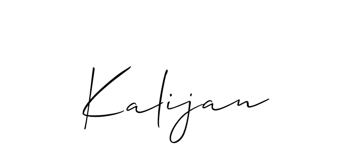 Create a beautiful signature design for name Kalijan. With this signature (Allison_Script) fonts, you can make a handwritten signature for free. Kalijan signature style 2 images and pictures png