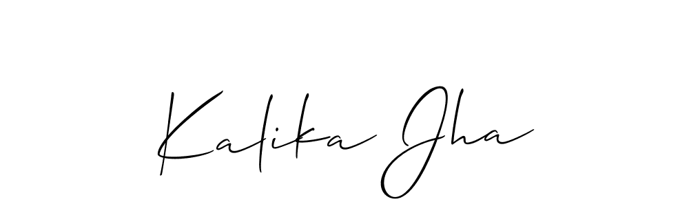 Also You can easily find your signature by using the search form. We will create Kalika Jha name handwritten signature images for you free of cost using Allison_Script sign style. Kalika Jha signature style 2 images and pictures png