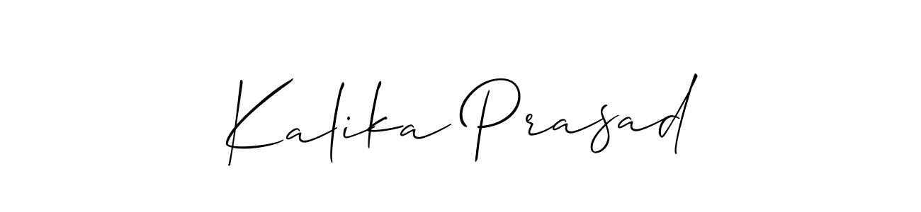 Also You can easily find your signature by using the search form. We will create Kalika Prasad name handwritten signature images for you free of cost using Allison_Script sign style. Kalika Prasad signature style 2 images and pictures png