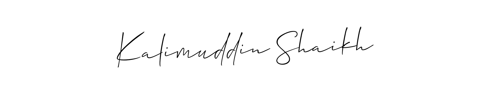 How to make Kalimuddin Shaikh name signature. Use Allison_Script style for creating short signs online. This is the latest handwritten sign. Kalimuddin Shaikh signature style 2 images and pictures png