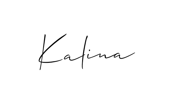 Use a signature maker to create a handwritten signature online. With this signature software, you can design (Allison_Script) your own signature for name Kalina. Kalina signature style 2 images and pictures png