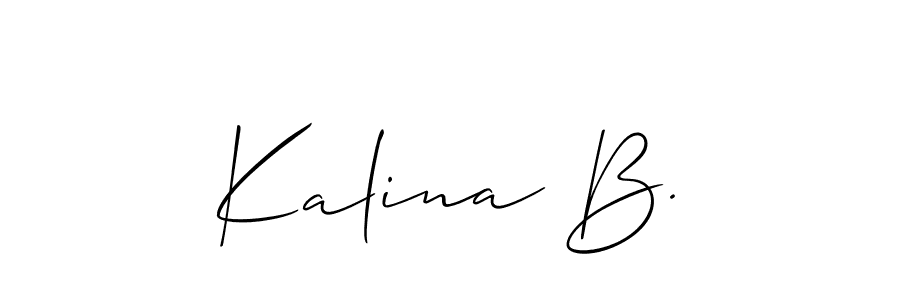 It looks lik you need a new signature style for name Kalina B.. Design unique handwritten (Allison_Script) signature with our free signature maker in just a few clicks. Kalina B. signature style 2 images and pictures png