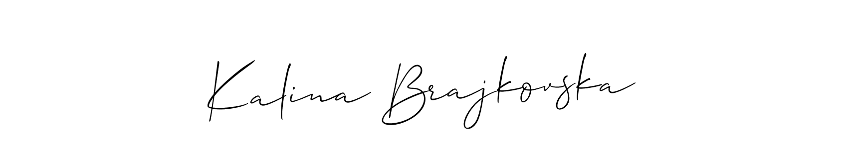 This is the best signature style for the Kalina Brajkovska name. Also you like these signature font (Allison_Script). Mix name signature. Kalina Brajkovska signature style 2 images and pictures png