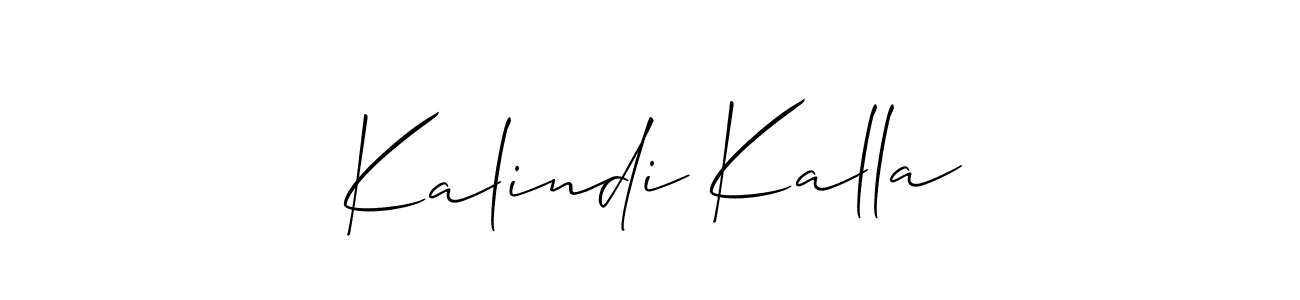 Also You can easily find your signature by using the search form. We will create Kalindi Kalla name handwritten signature images for you free of cost using Allison_Script sign style. Kalindi Kalla signature style 2 images and pictures png